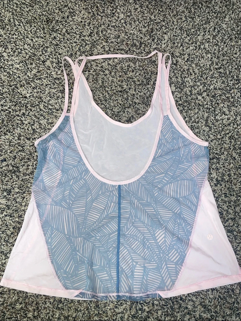Lululemon Cool To Street Tank Blush Quartz / Banana Leaf Sheer EUC